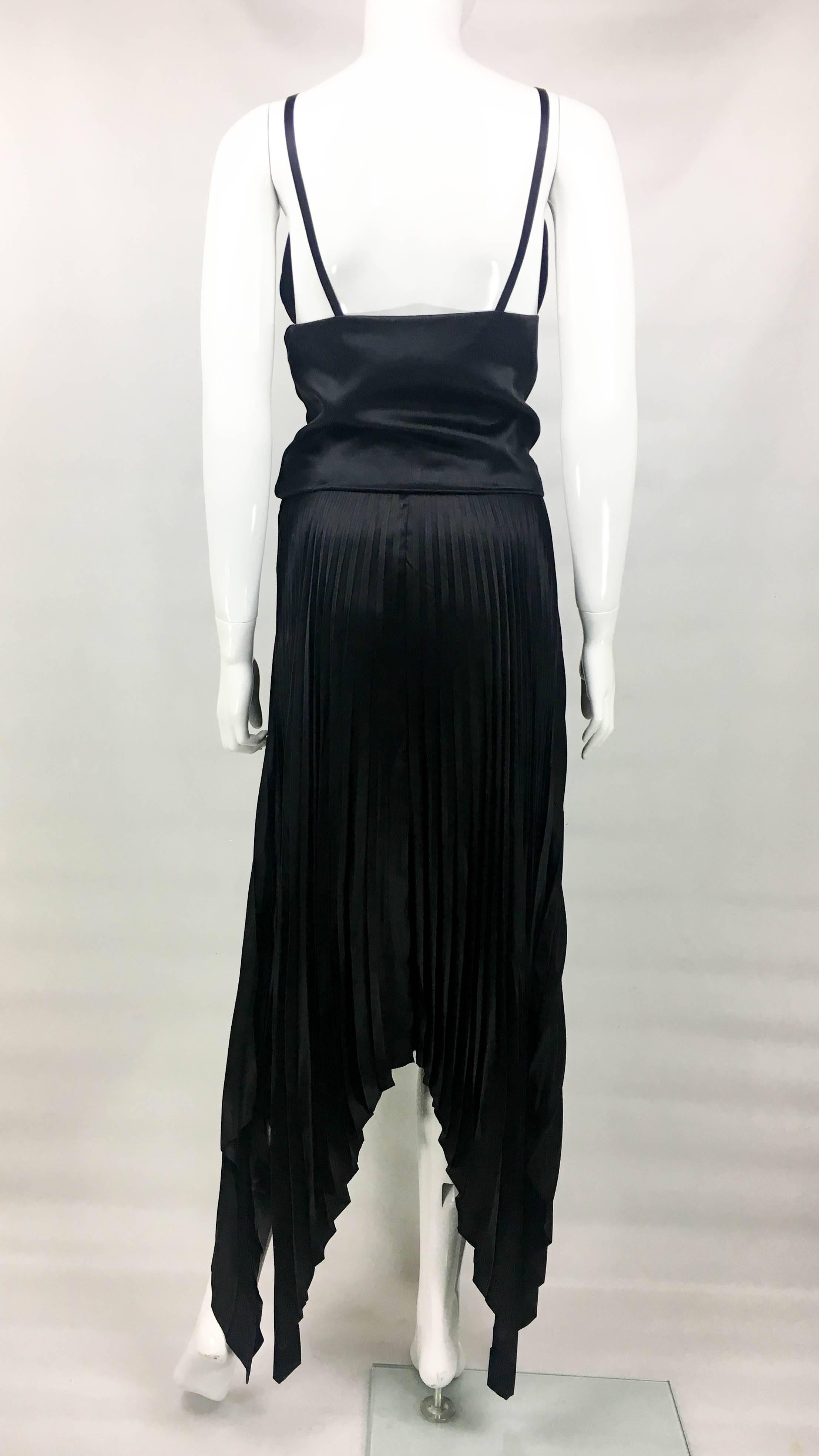 Dior by Marc Bohan Haute Couture Black Silk Pleated Dress, 1983  For Sale 7