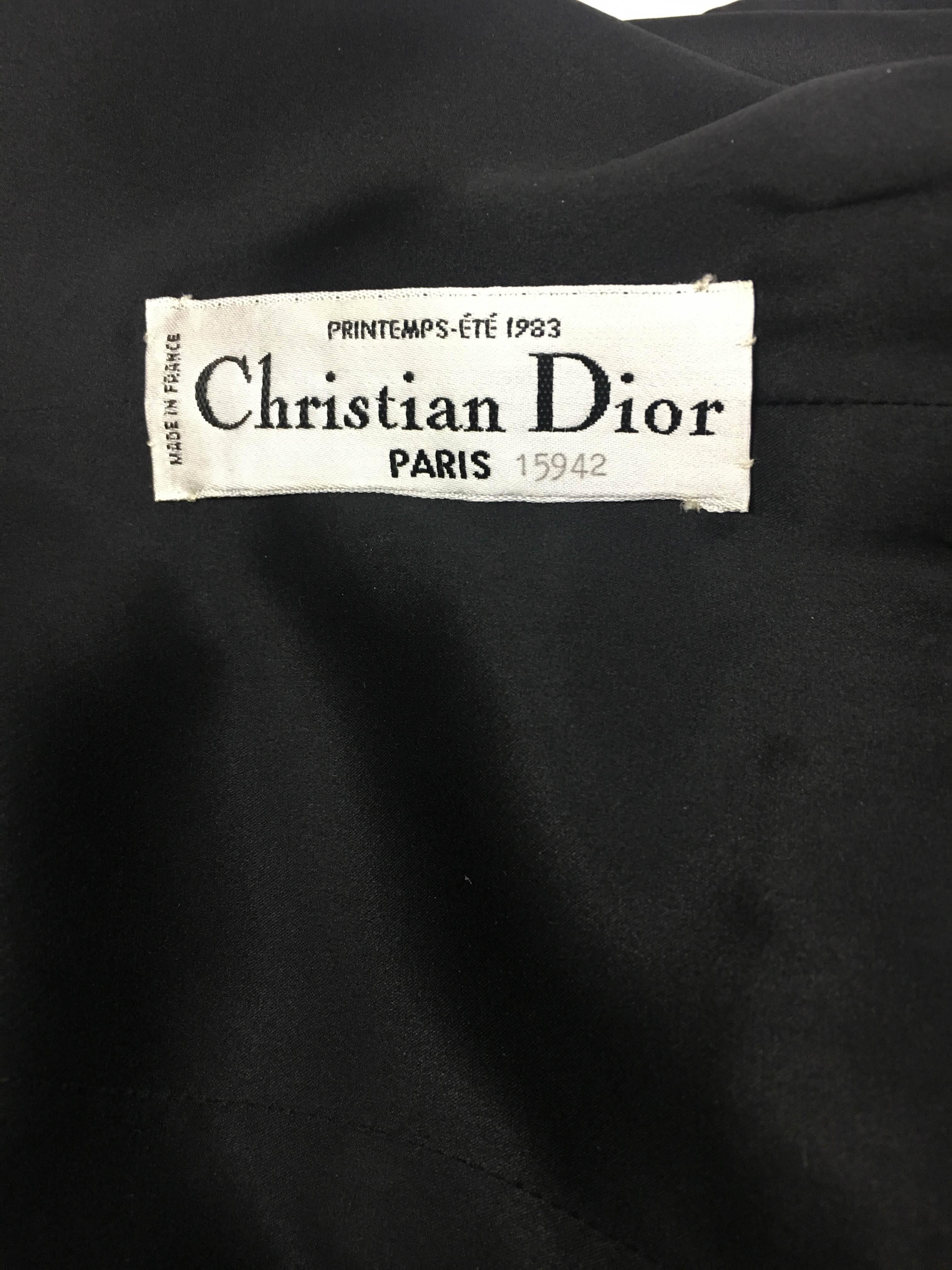 Dior by Marc Bohan Haute Couture Black Silk Pleated Dress, 1983  For Sale 8