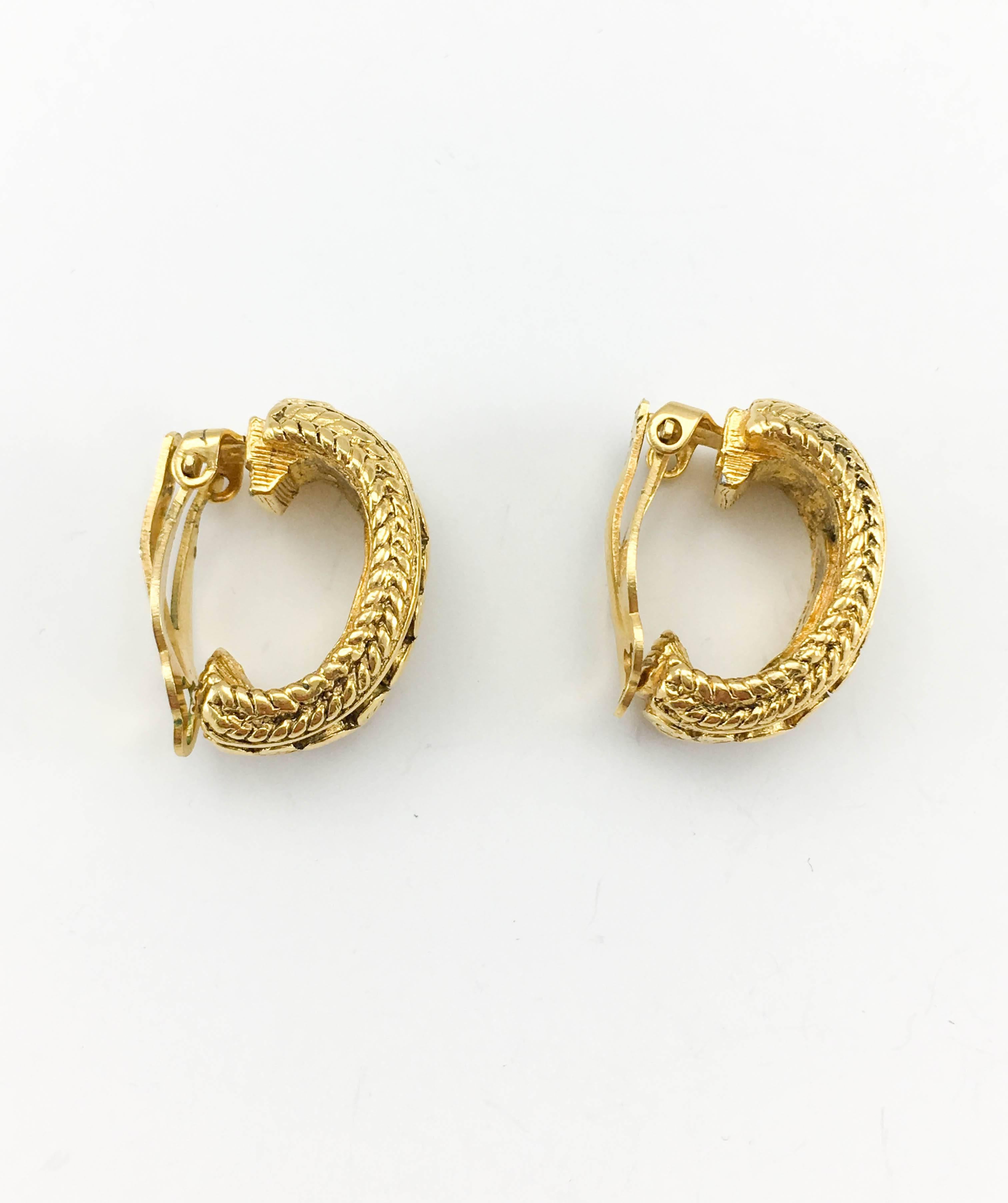 Chanel Large Baroque-Inspired Gold-Plated Hoop Earrings, 1980s  4