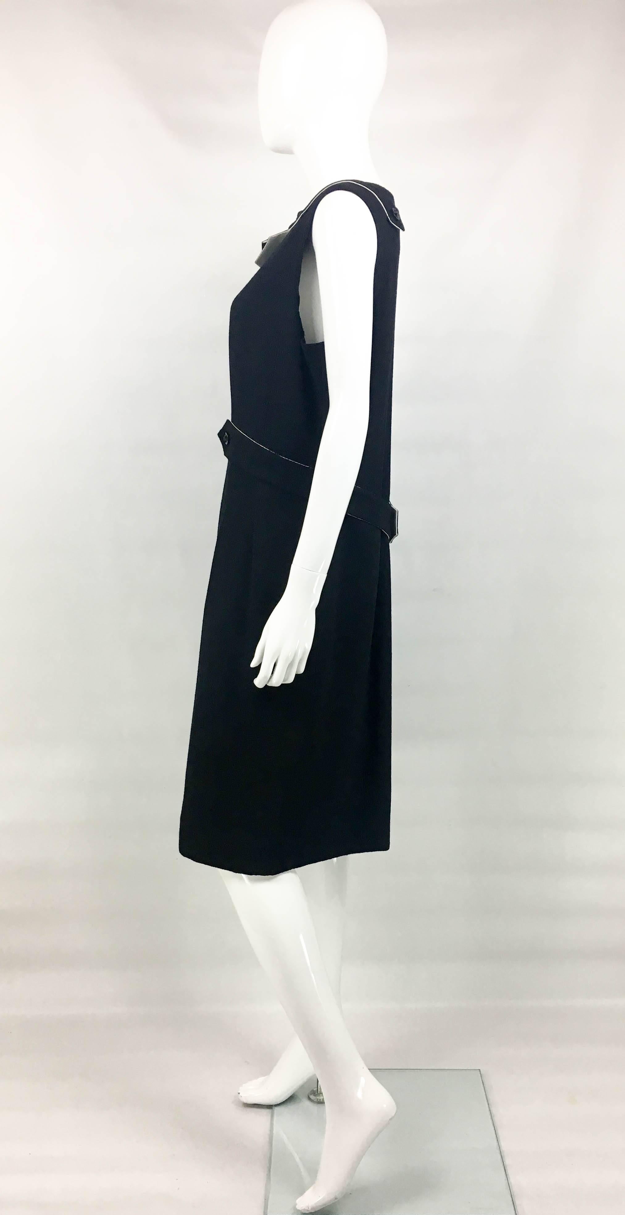 Chanel Runway Look Black Dress With Buttoned Details and Bow, 2006  For Sale 6