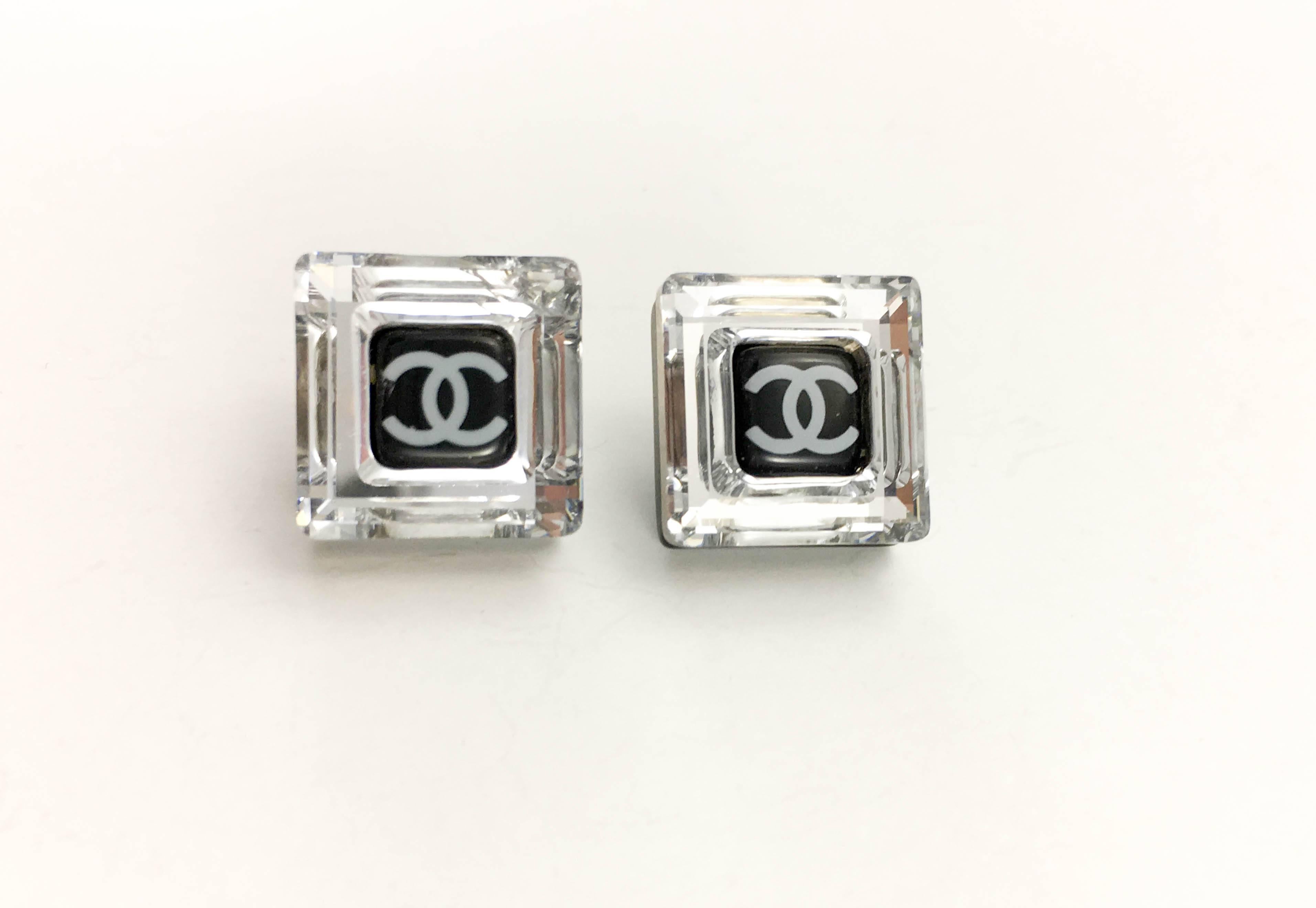 Chanel Square Logo Post Earrings, 2005   In Excellent Condition In London, Chelsea
