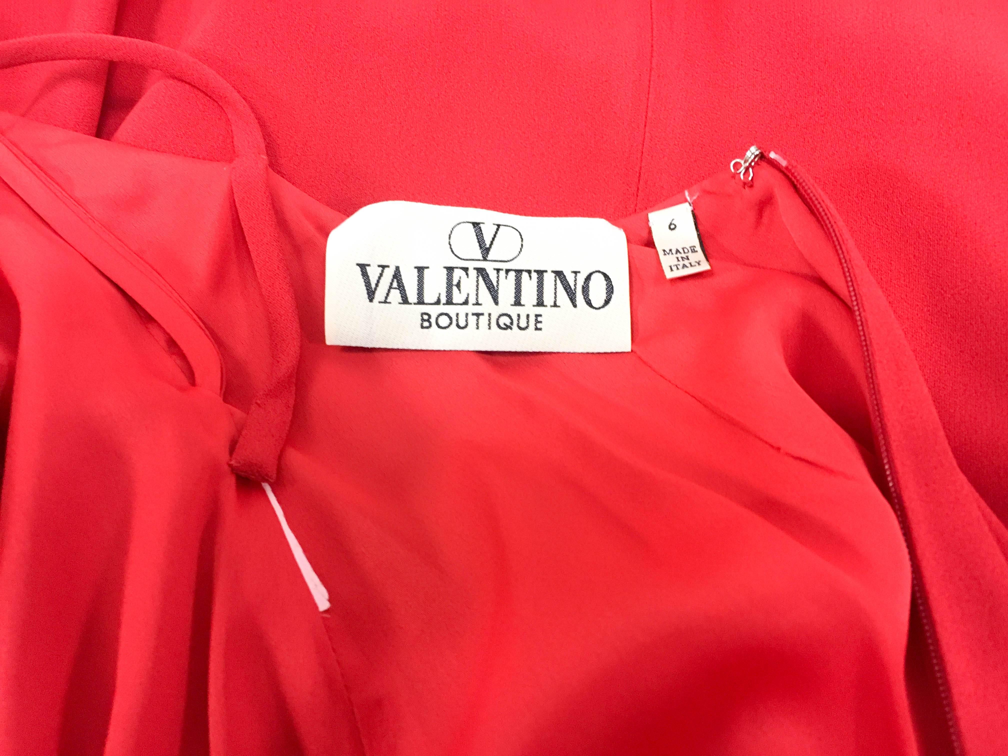 1980's Valentino Flamenco-Inspired Red Silk Evening Gown For Sale 7