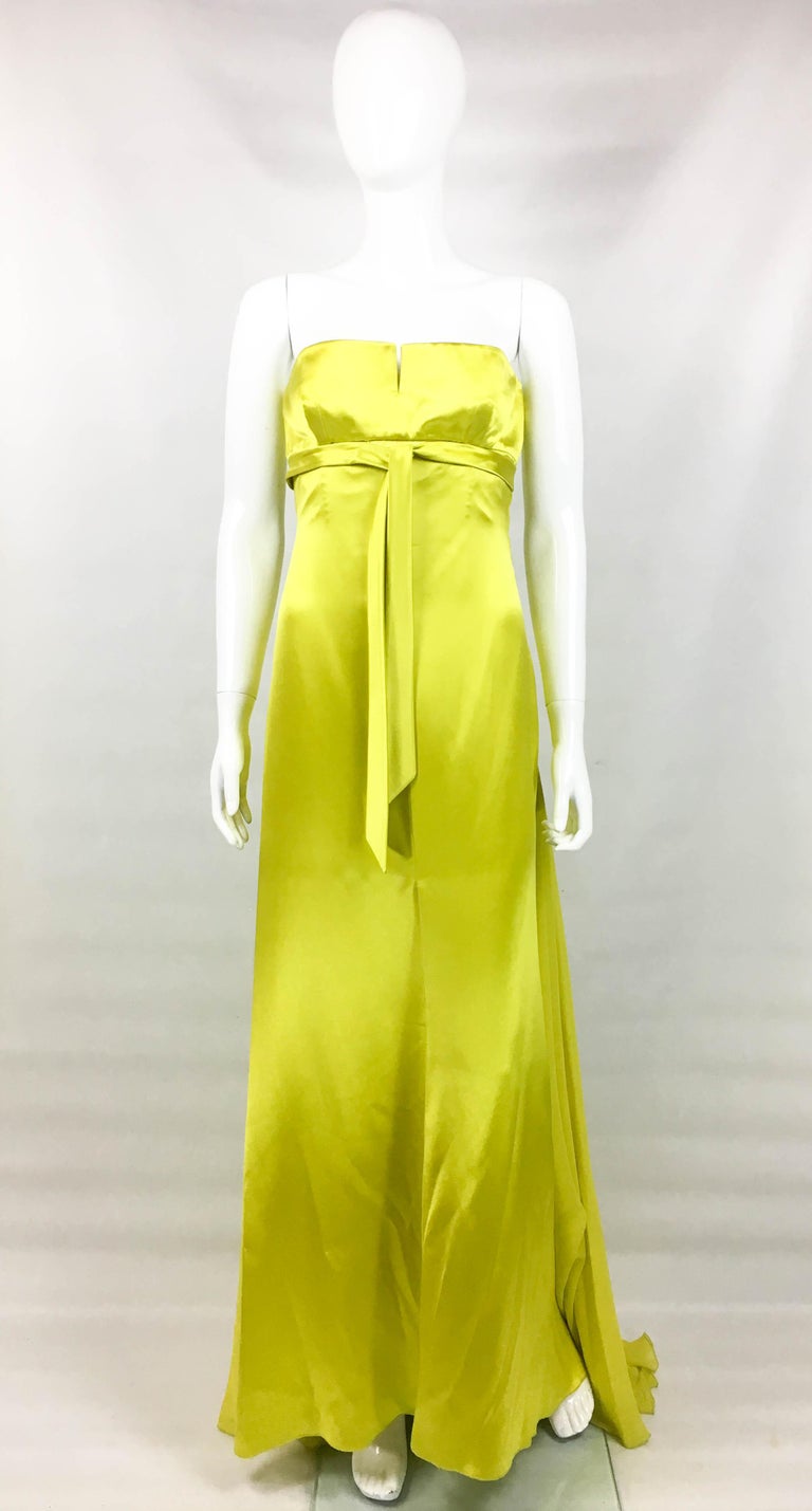 chartreuse evening gown