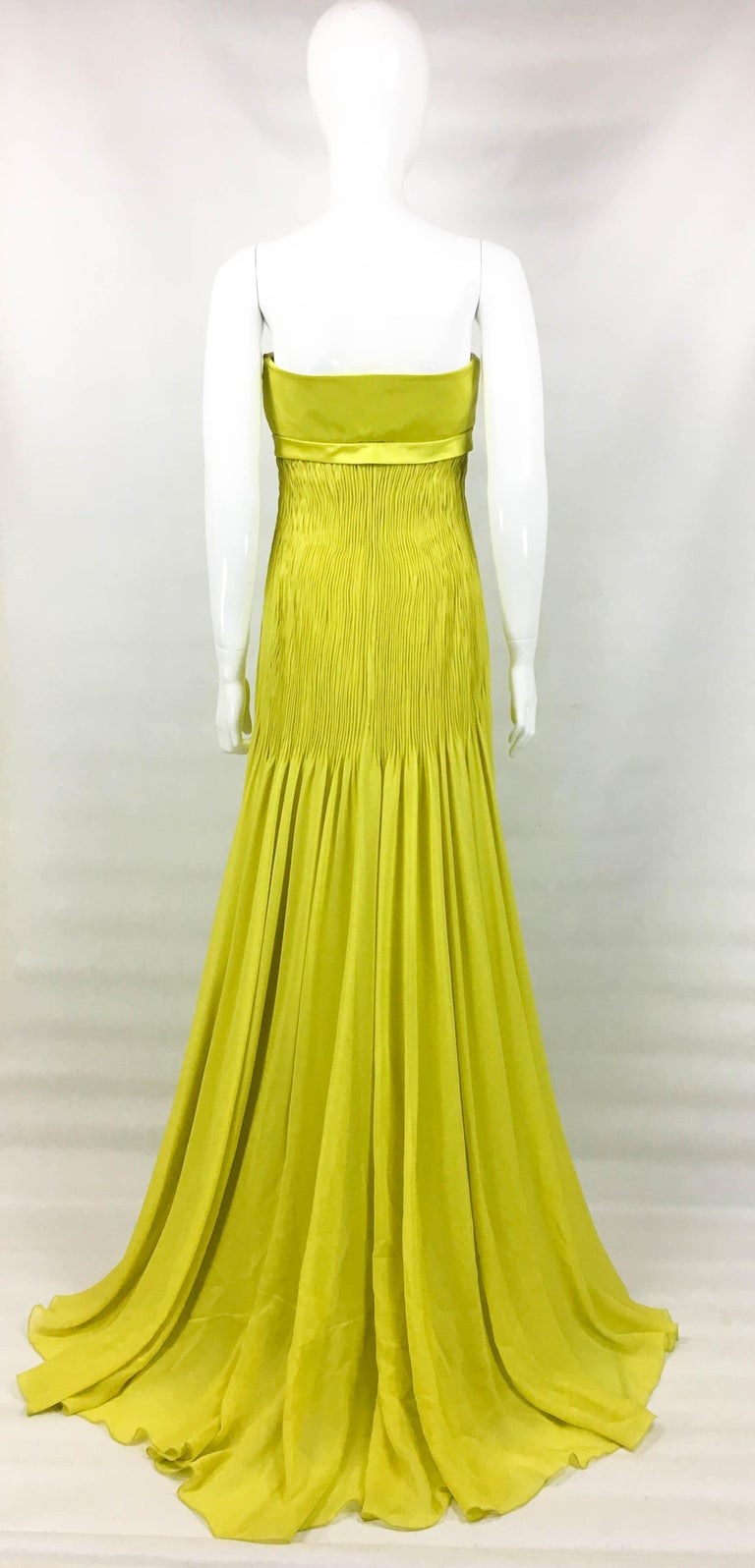 chartreuse evening gown