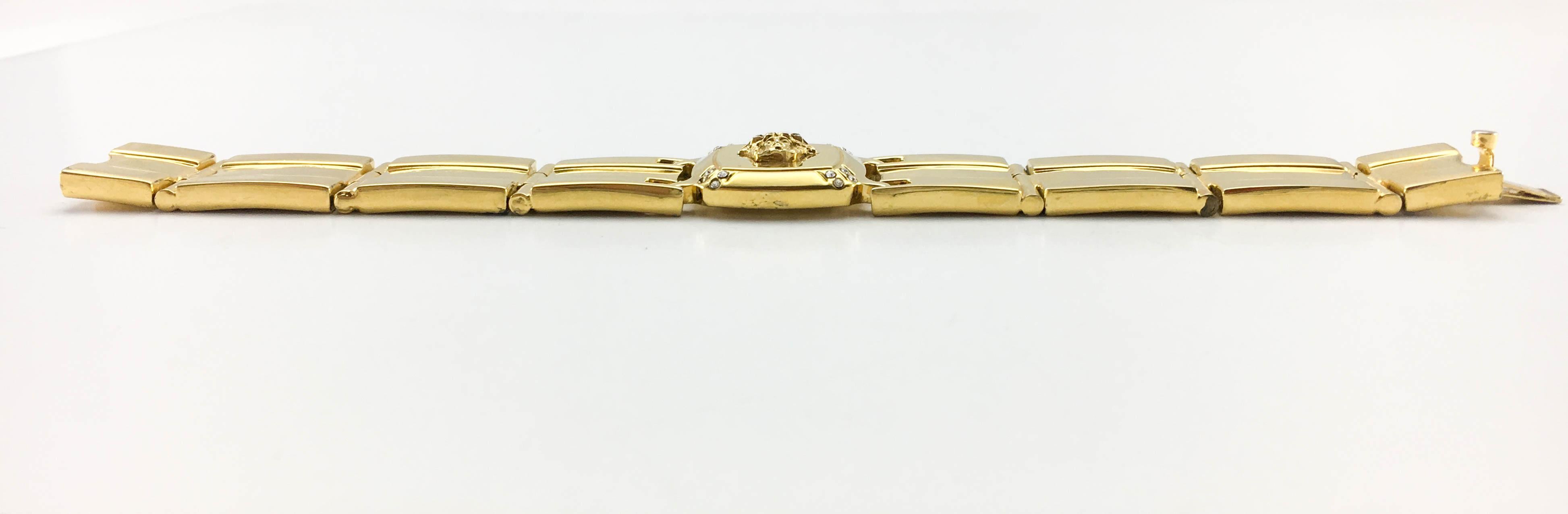 Women's 1990's Gianni Versace Gold-Plated Medusa Head Bracelet For Sale