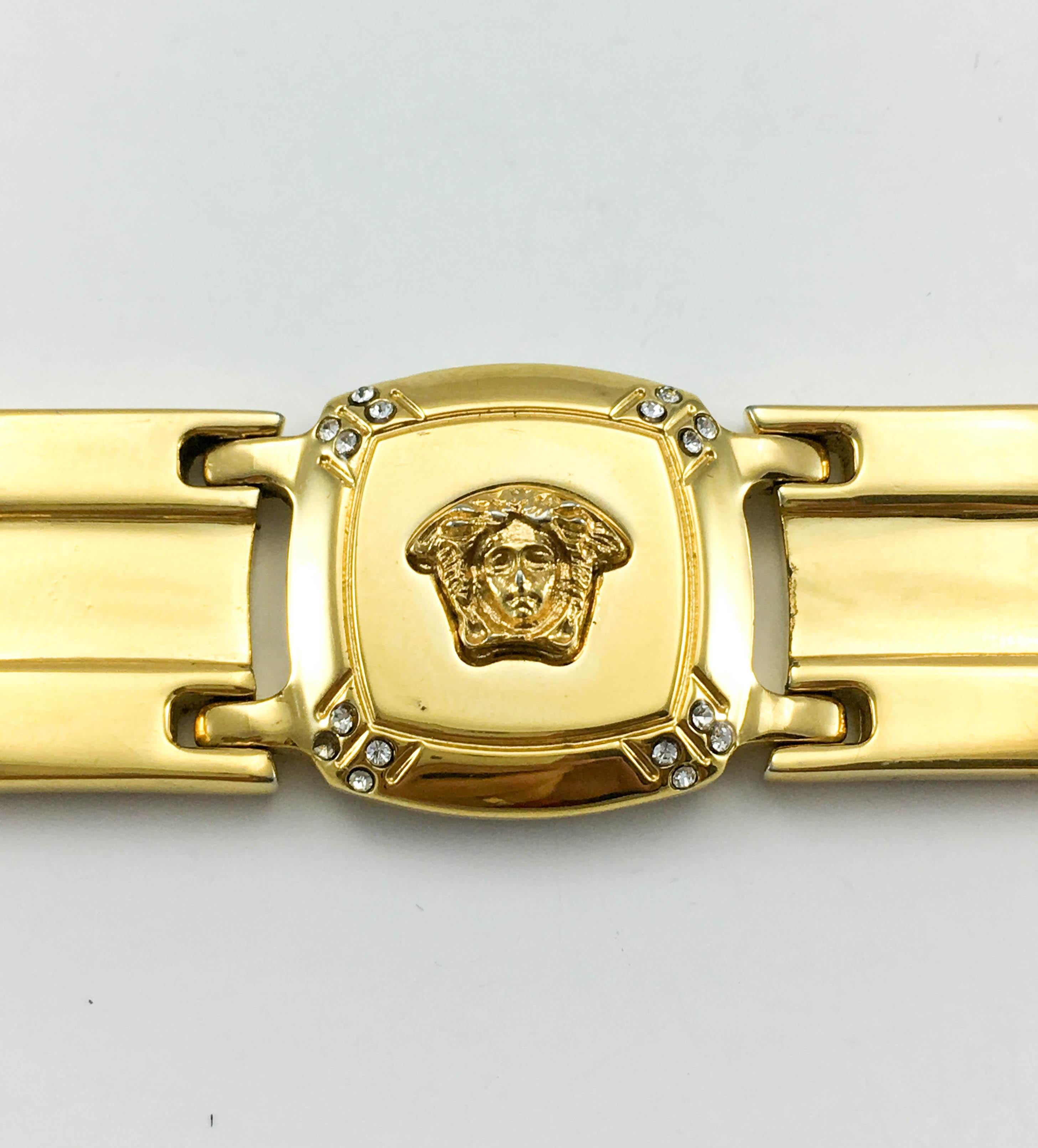 1990's Gianni Versace Gold-Plated Medusa Head Bracelet In Excellent Condition For Sale In London, Chelsea