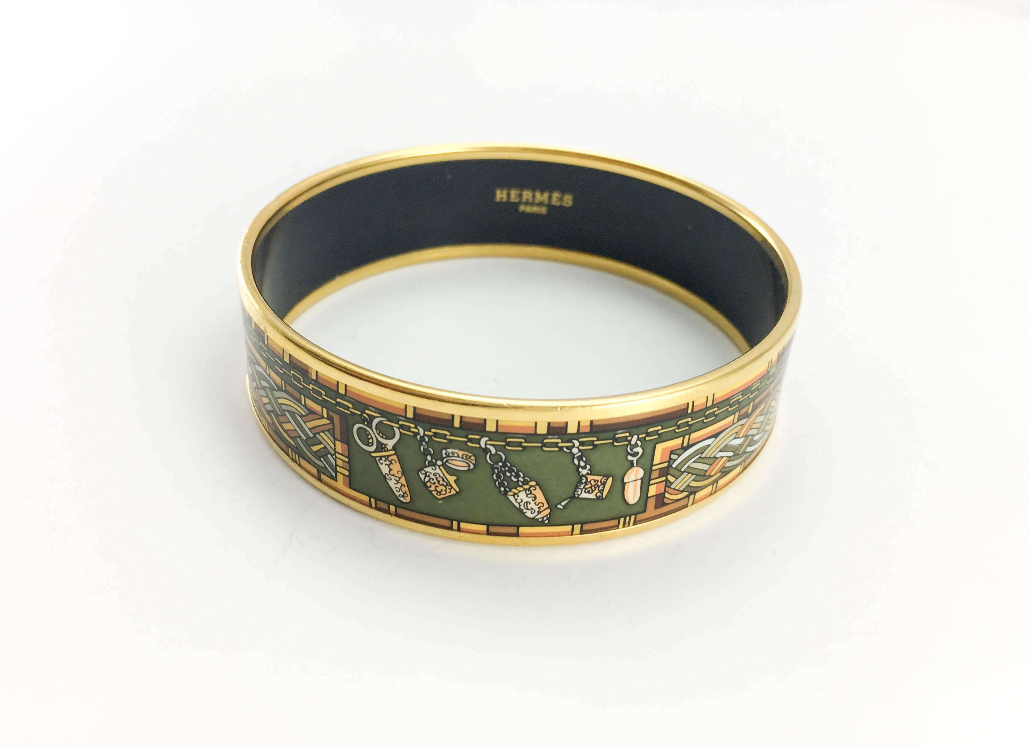 Hermes 'Sewing Kit' Enamel Bangle For Sale 4