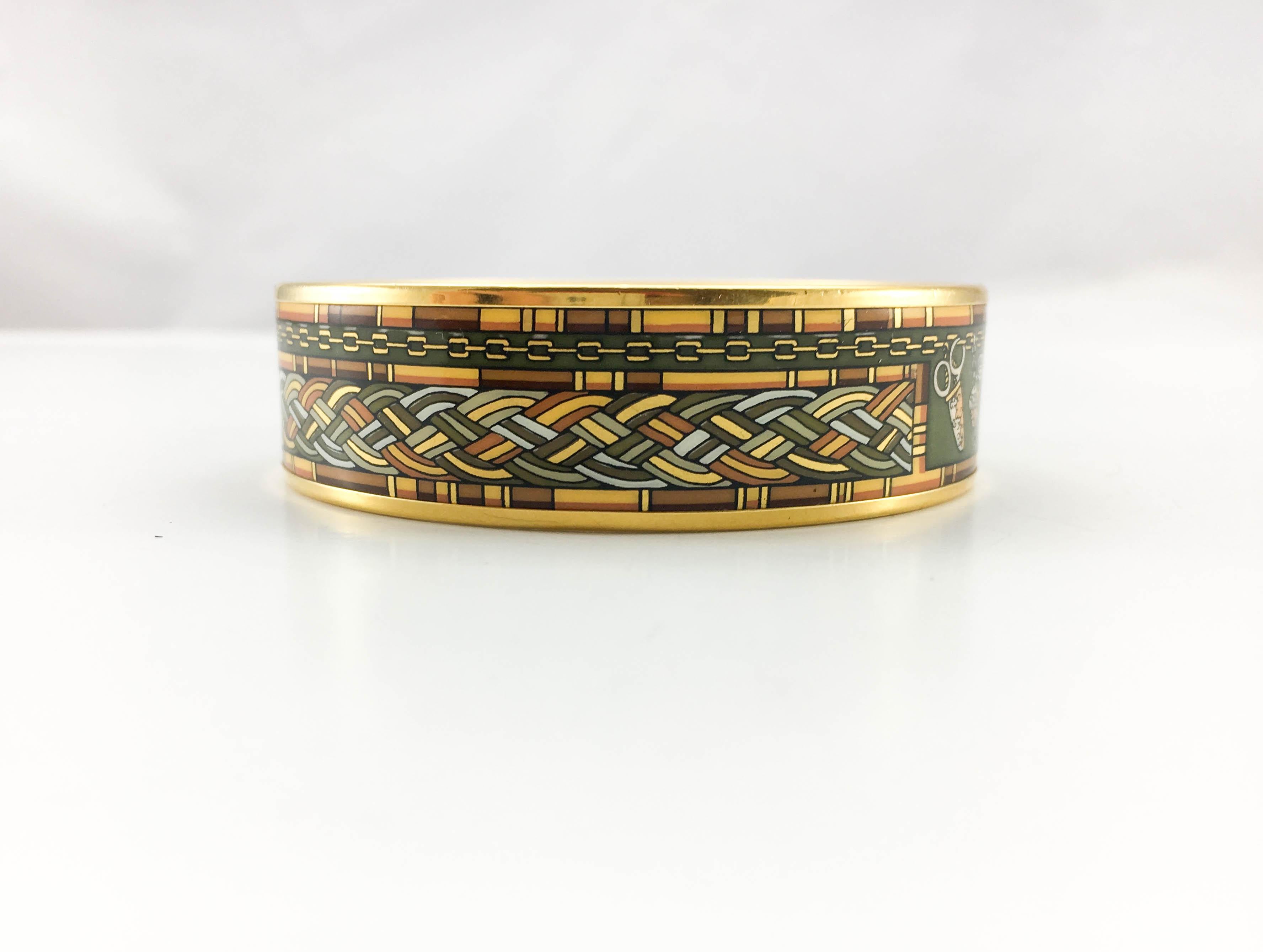 Hermes 'Sewing Kit' Enamel Bangle For Sale 1