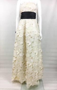 Givenchy Haute Couture Silk Evening Gown With Embroidered Overlayer, 1985