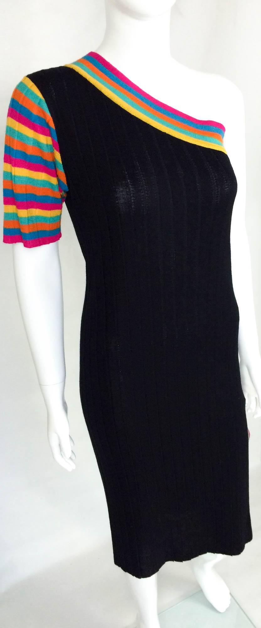Black Yves Saint Laurent Tricot Dress - 1970s