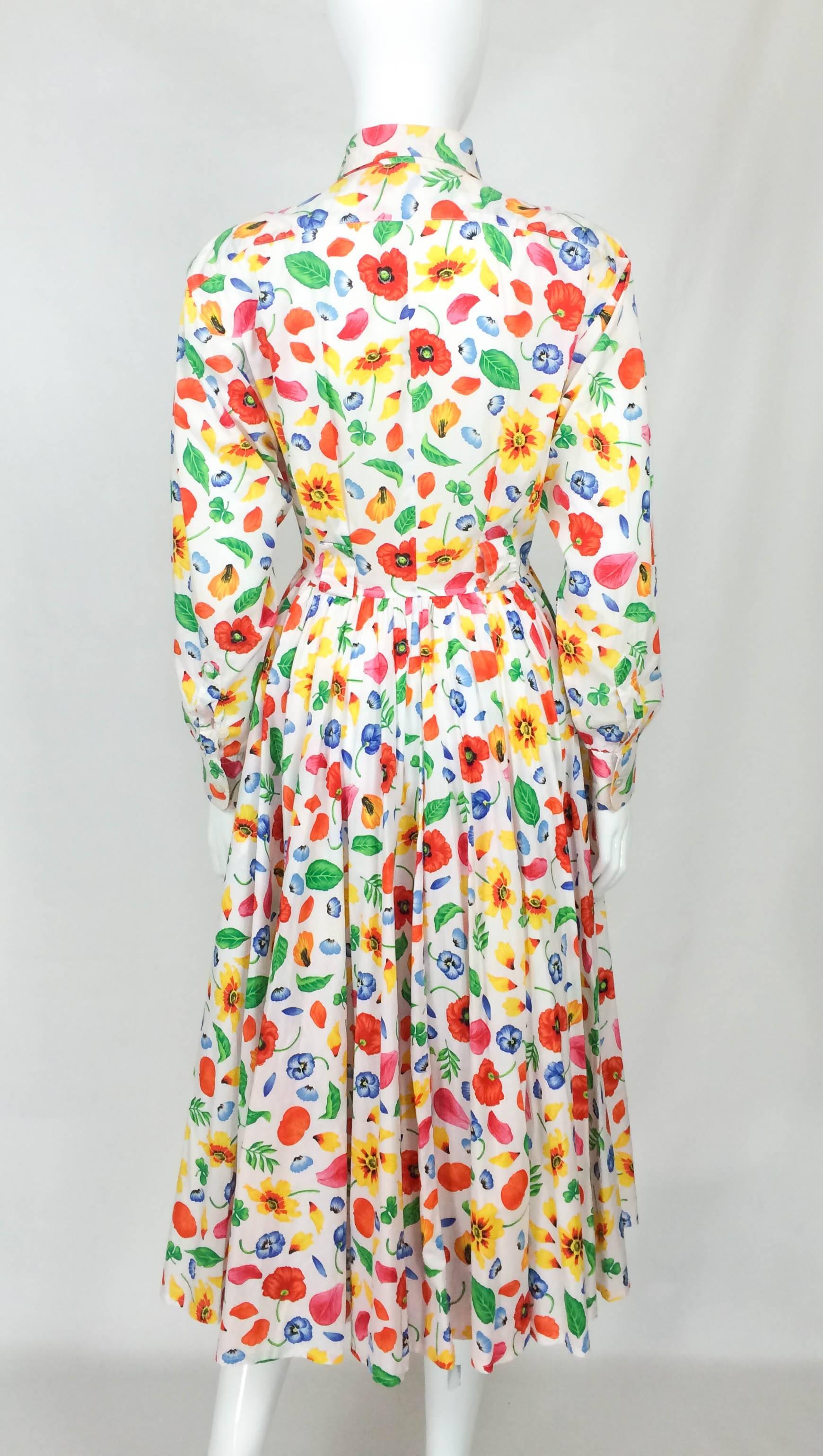 Kenzo Floral Shirt Dress - 1970s / 1980s For Sale 1