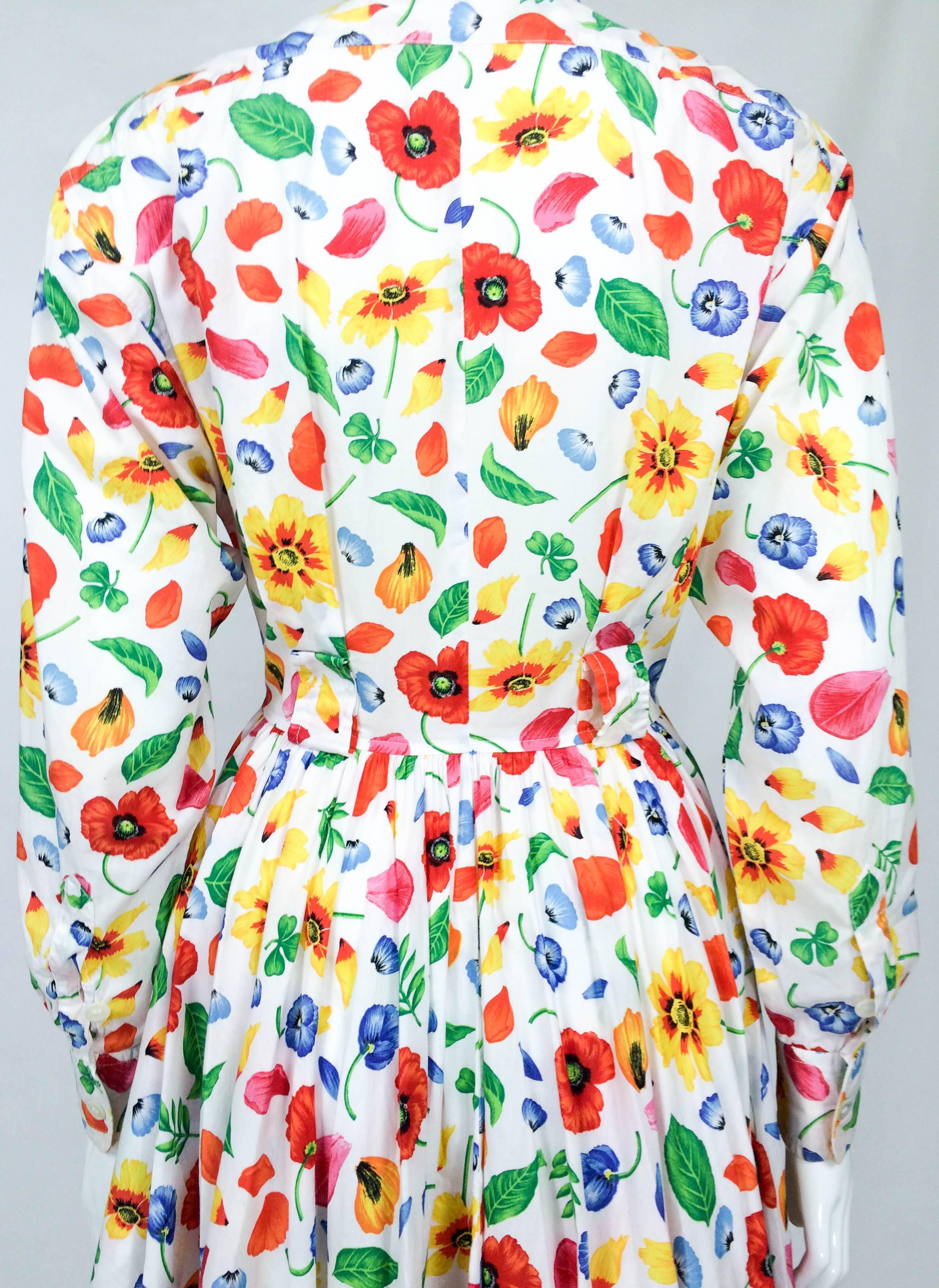 Kenzo Floral Shirt Dress - 1970s / 1980s For Sale 2