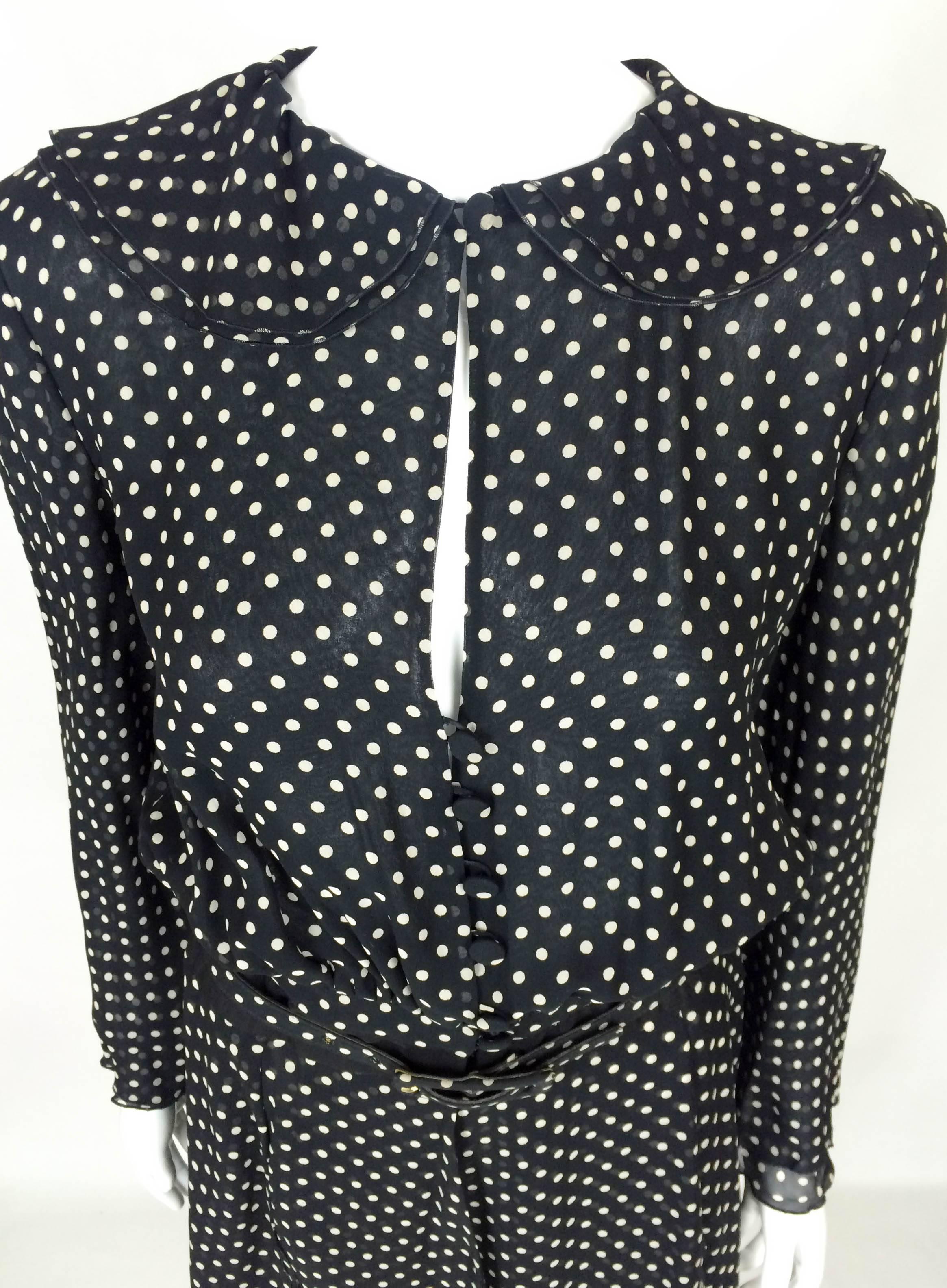 Valentino Silk Polka Dot Dress - 1970s In Excellent Condition In London, Chelsea