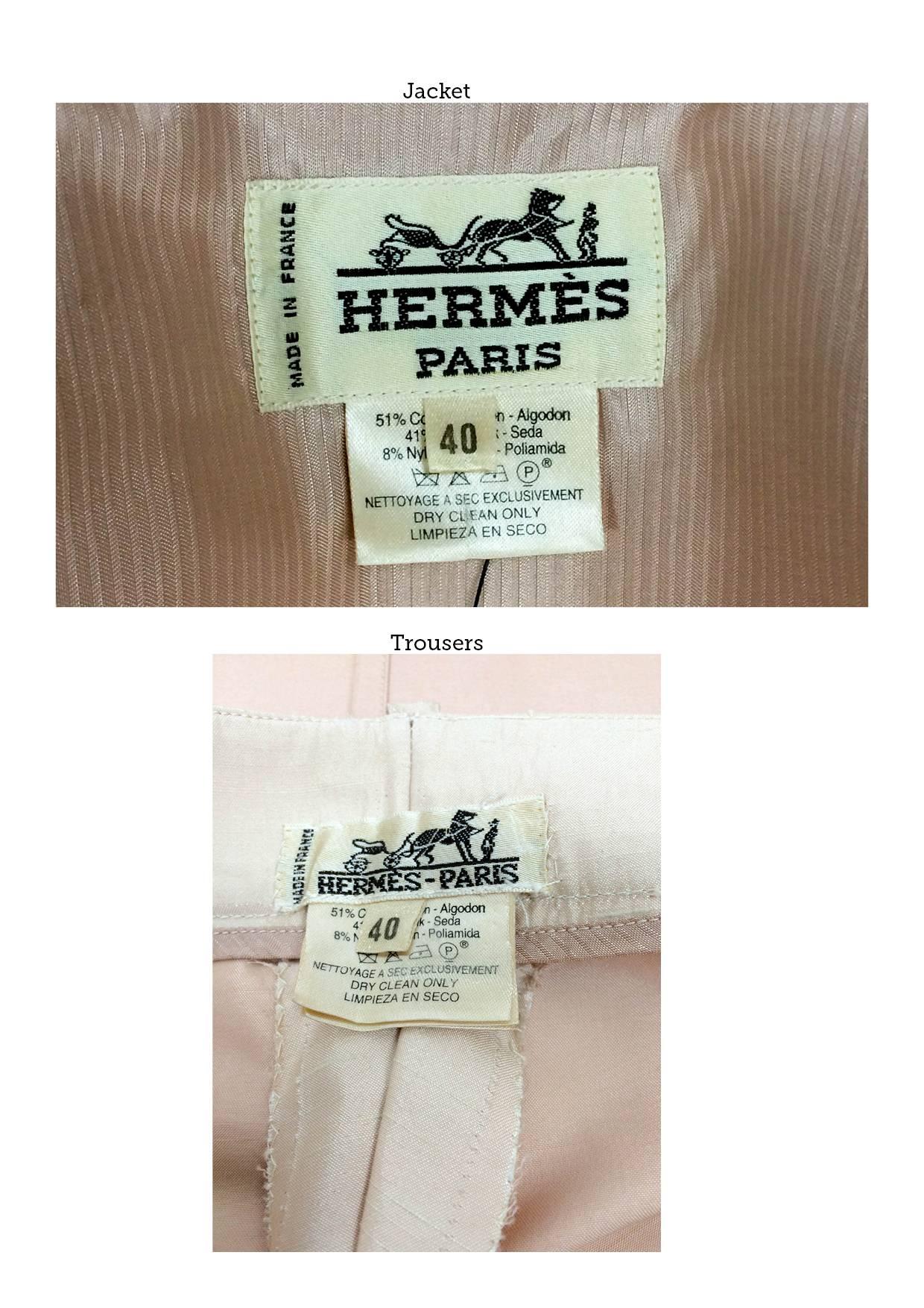 Rare Hermes Suit with 'A Propos de Bottes' Print on Lapels and Lining - 1980s 5