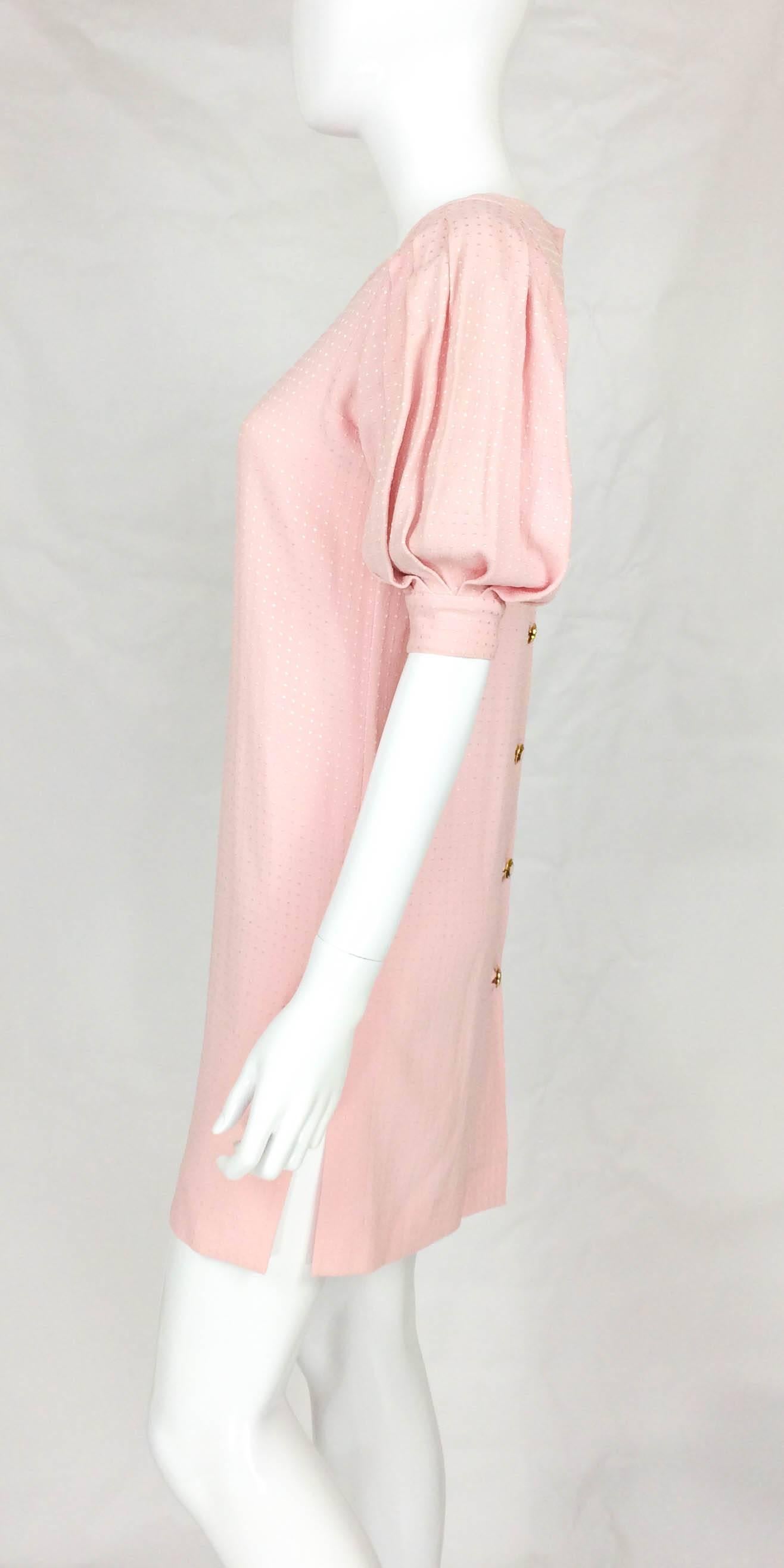 Women's Jean Muir Pink Mini Dress - 1980s