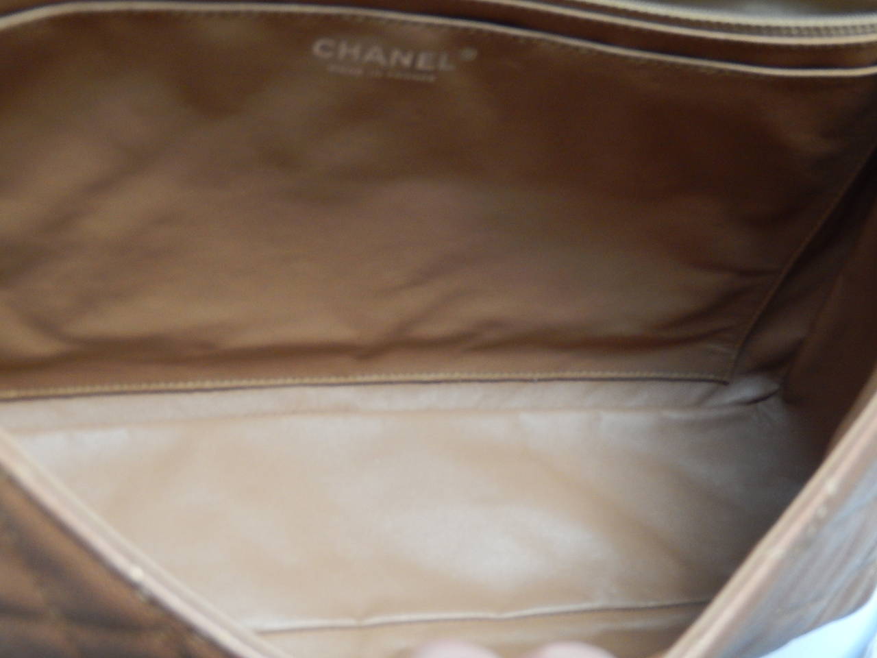 2009 Chanel Soft Caviar Maxi Single Flap Bag in Cafe Au Lait Silver Hardware For Sale 2
