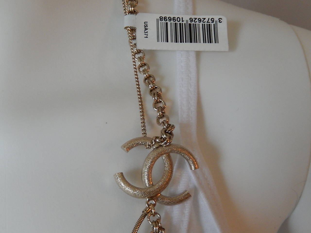 Chanel Brand New in Box MultiStrand  Long Necklace Butterflies with Large CC For Sale 3