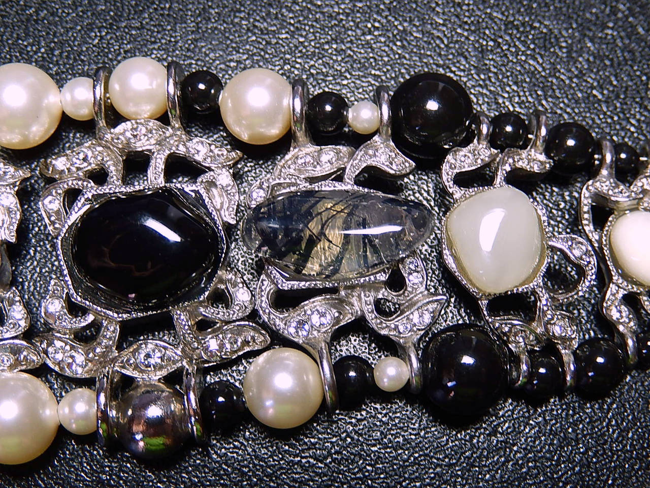 Chanel Brand New Pearl Gemstone and Diamante Bracelet