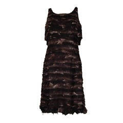 Chado Ralph Rucci Haute Couture Tiered Fringed Dress NWT 8