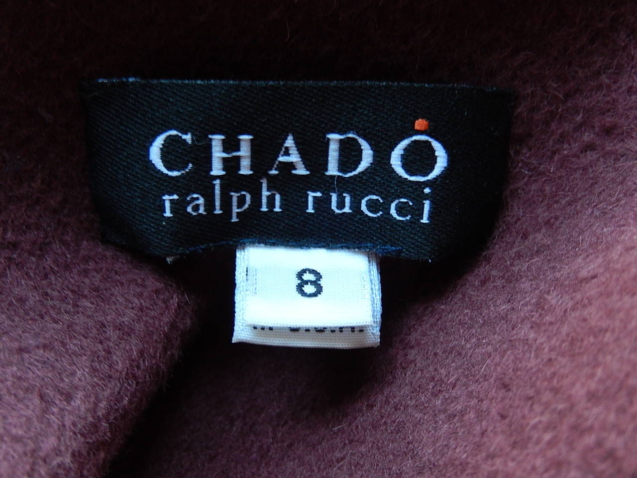 Chado Ralph Rucci 100% Double Faced Cashmere Coat in Maroon For Sale 4