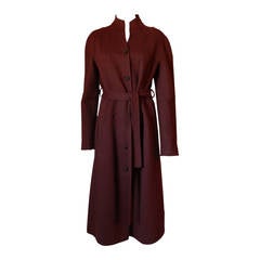 Chado Ralph Rucci 100% Double Faced Cashmere Coat in Maroon