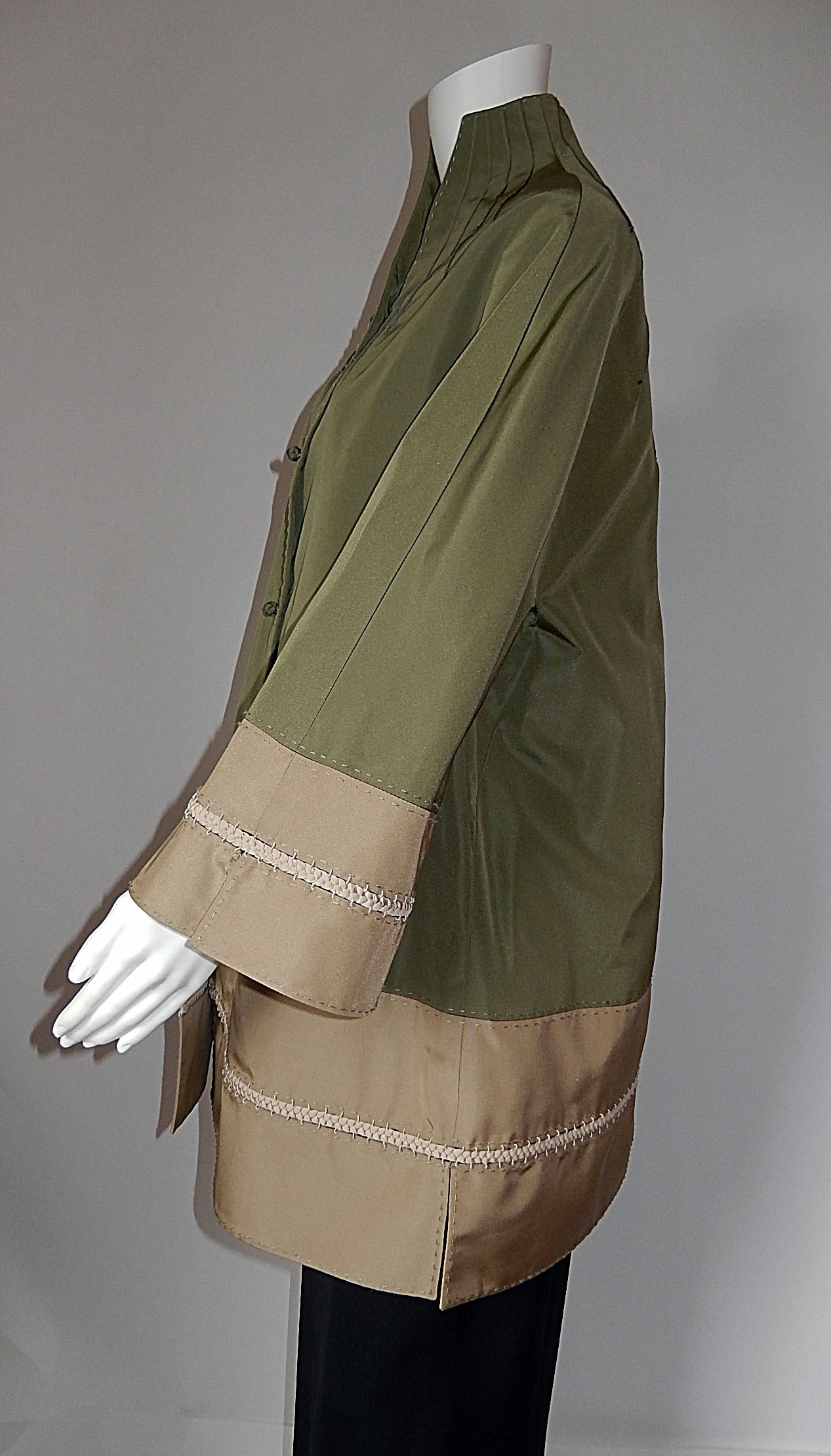 New With Tags Chado Ralph Rucci 100% Silk Wide Bell Sleeves Jacket Coat ...