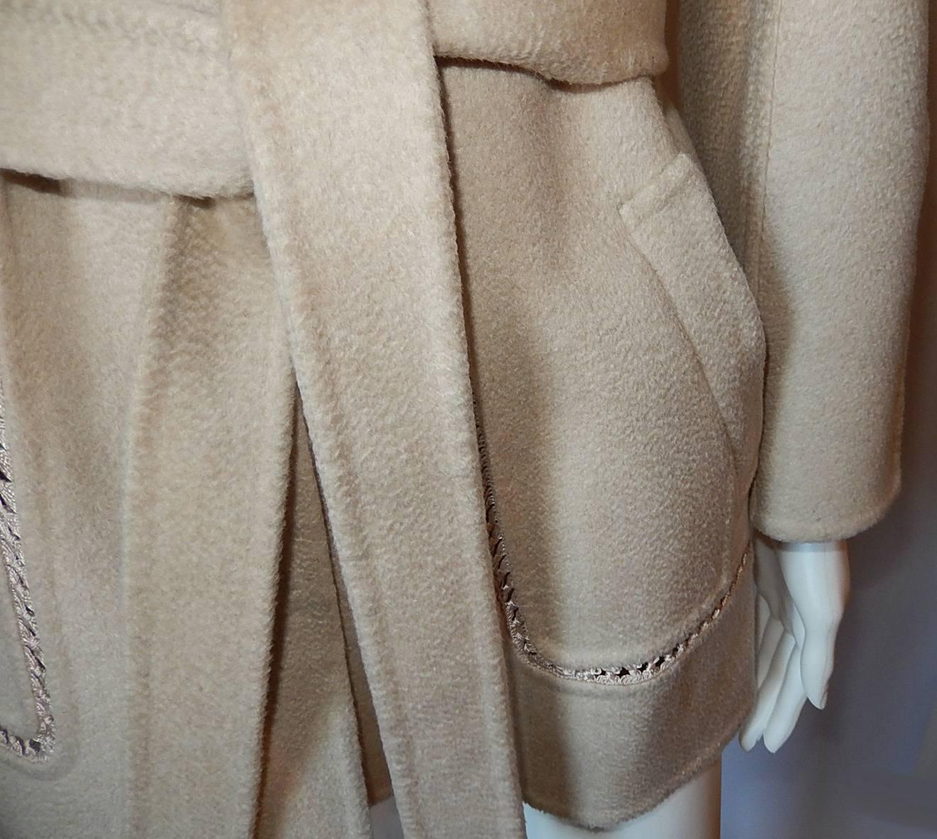 Chado Ralph Rucci 100% Kaschmirjacke mit geknoteten Schleifeneinsätzen Größe 6 Damen im Angebot