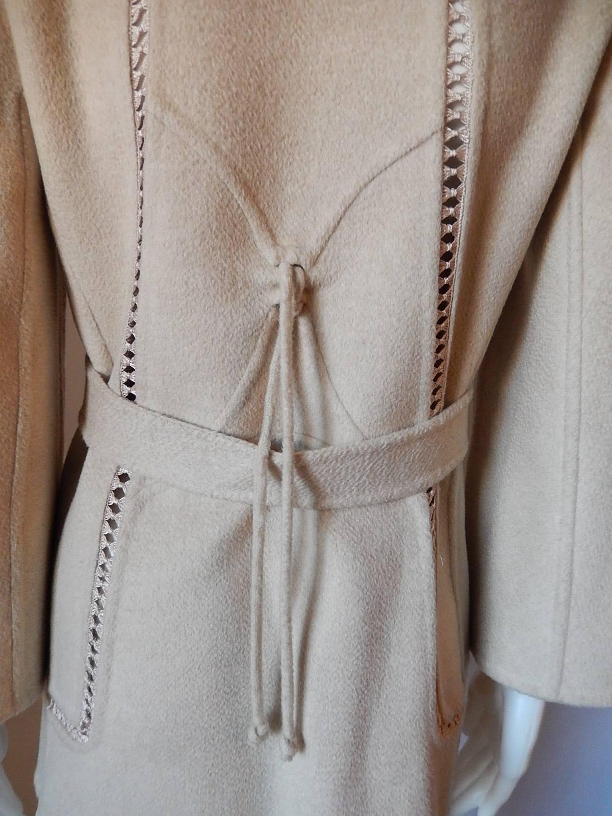 Chado Ralph Rucci 100% Kaschmirjacke mit geknoteten Schleifeneinsätzen Größe 6 im Angebot 3