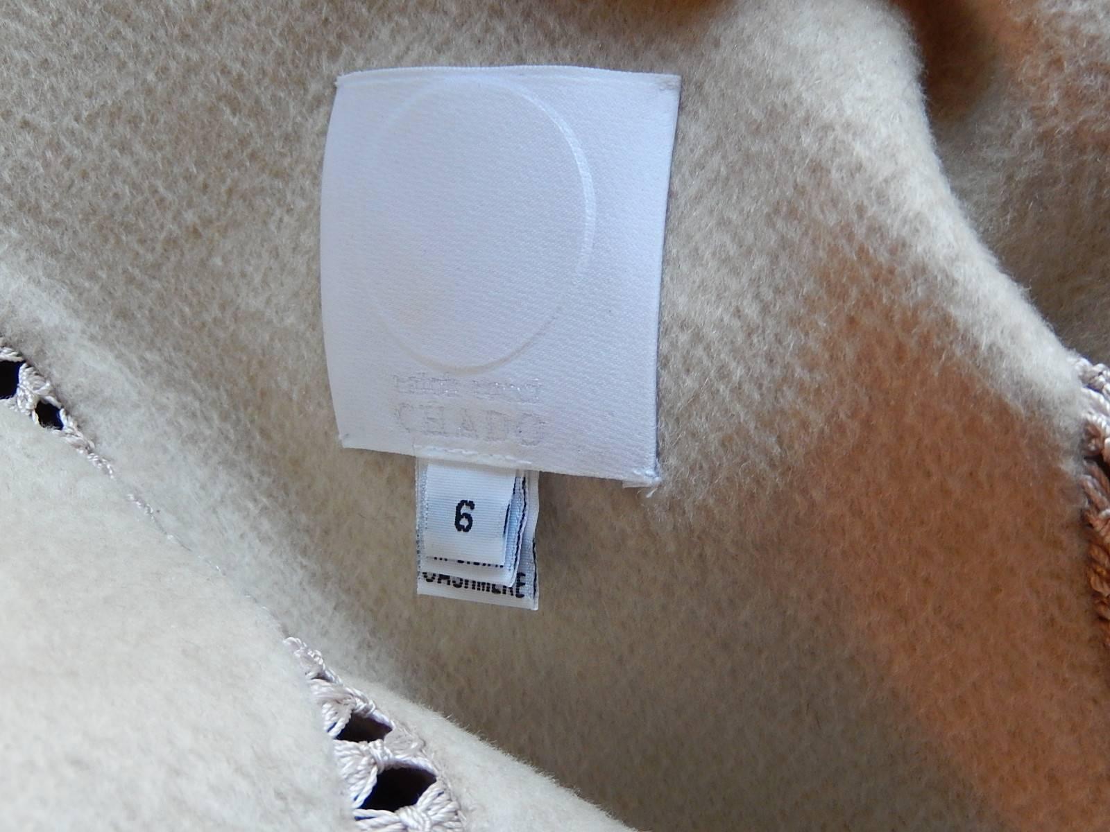 Chado Ralph Rucci 100% Kaschmirjacke mit geknoteten Schleifeneinsätzen Größe 6 im Angebot 4
