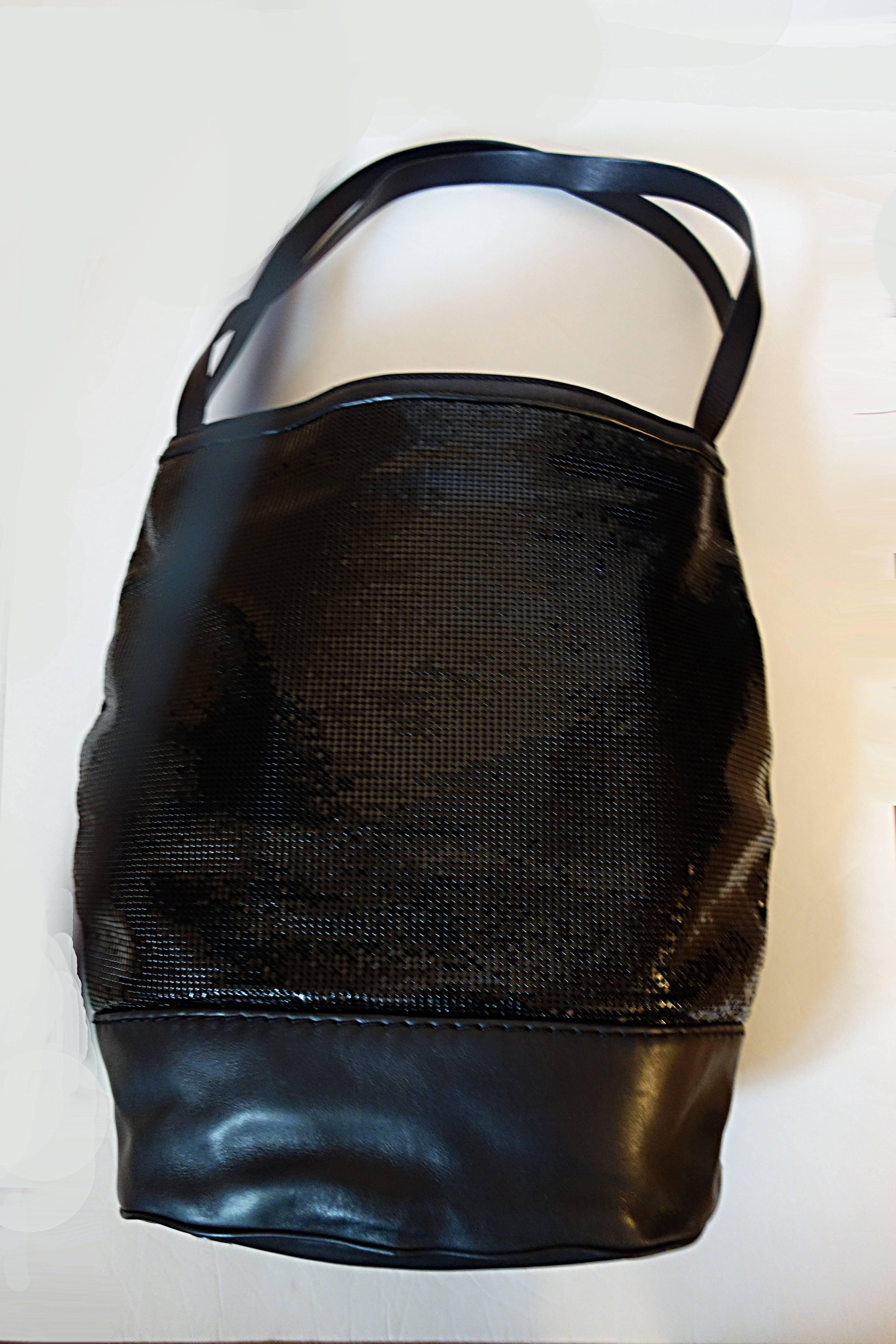 Women's Chado Ralph Rucci Large Bag!  Seldom Found Anywhere Black Leather and Sequins For Sale