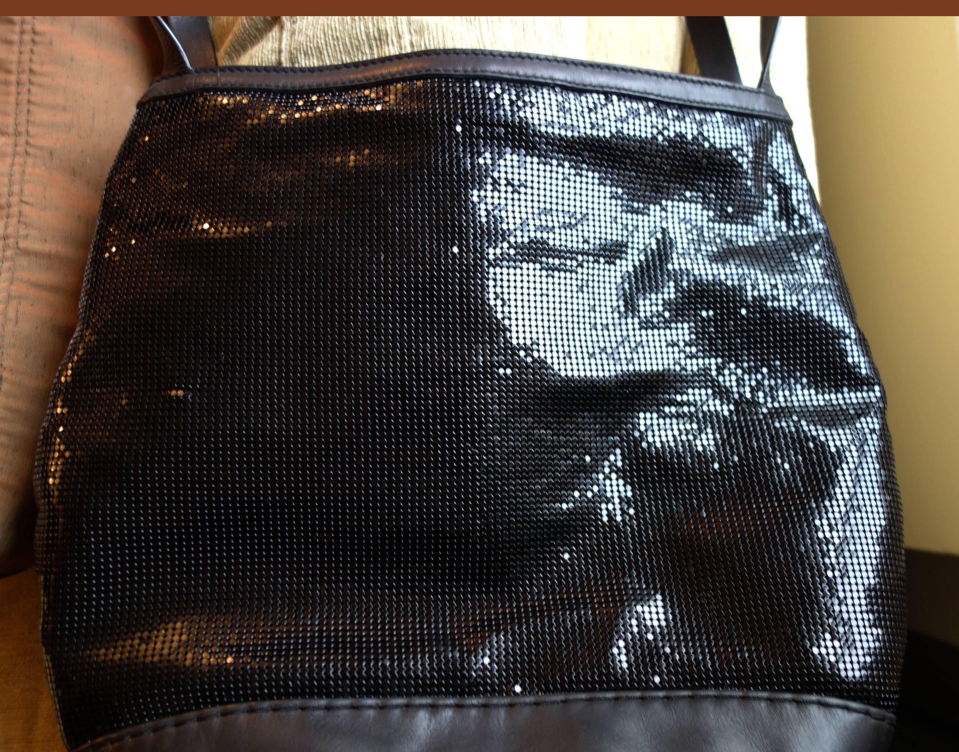 Chado Ralph Rucci Large Bag!  Seldom Found Anywhere Black Leather and Sequins For Sale 1