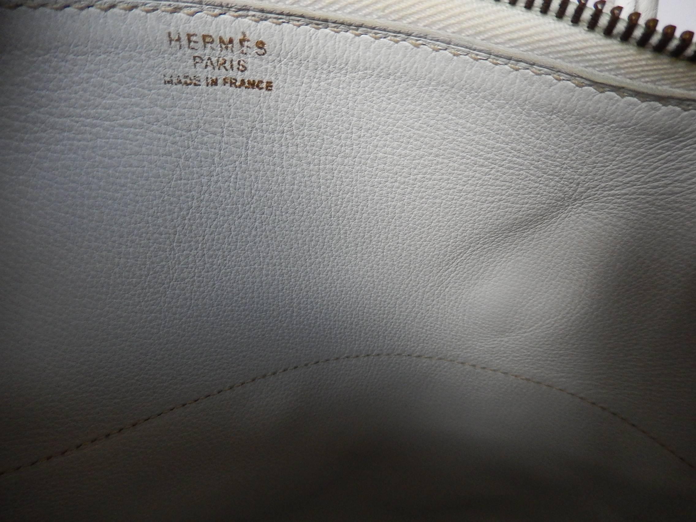 Hermes Ultra Rare White Exotic Ostrich Bolide Bag 37 Cm For Sale 2