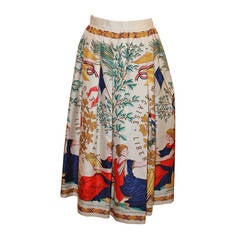 Hermes Vintage Silk Liberty Printed Skirt - circa 1990s - 34