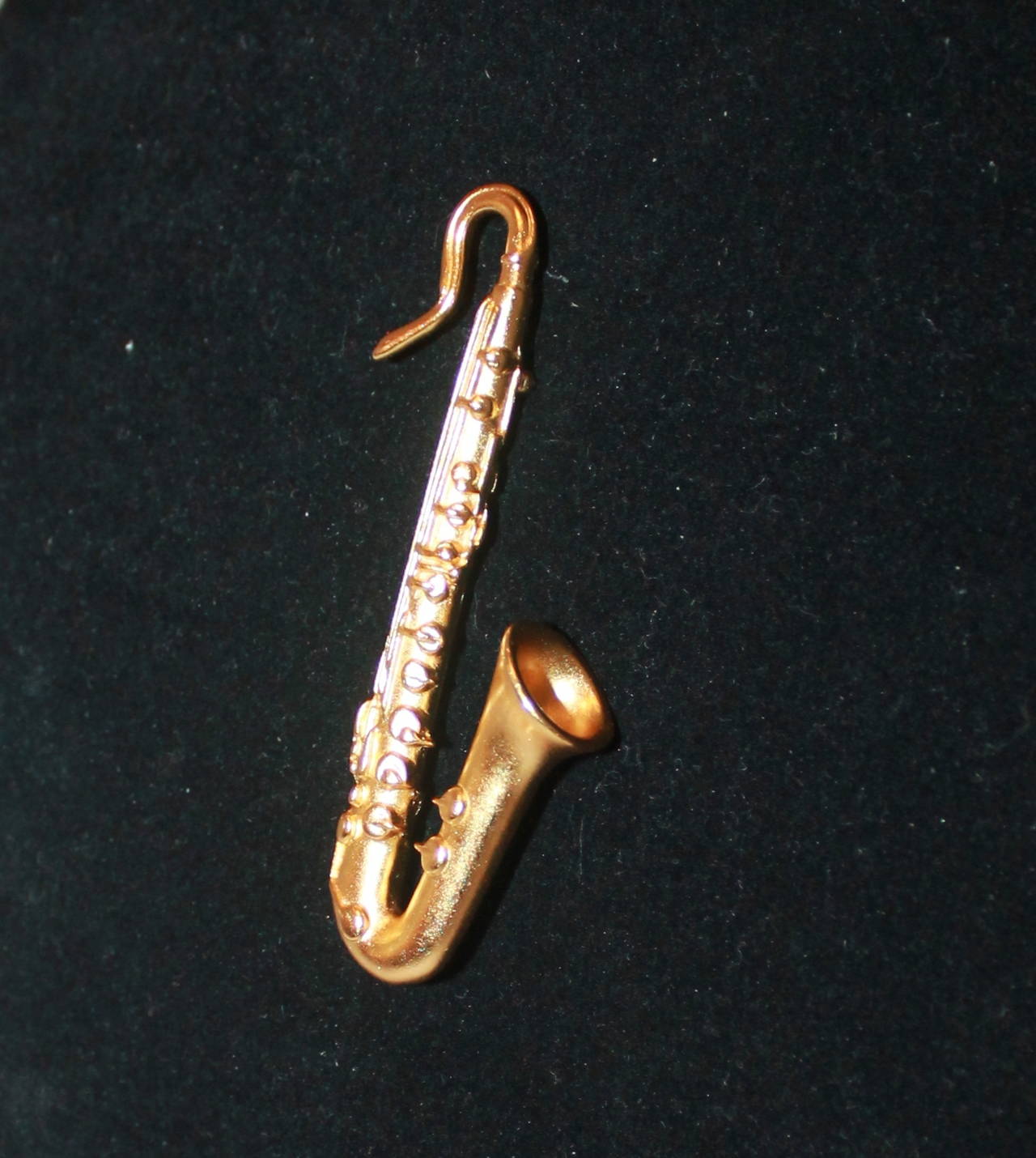 Kenneth Jay Lane Vintage Gold Saxophone Pin - circa 1992
