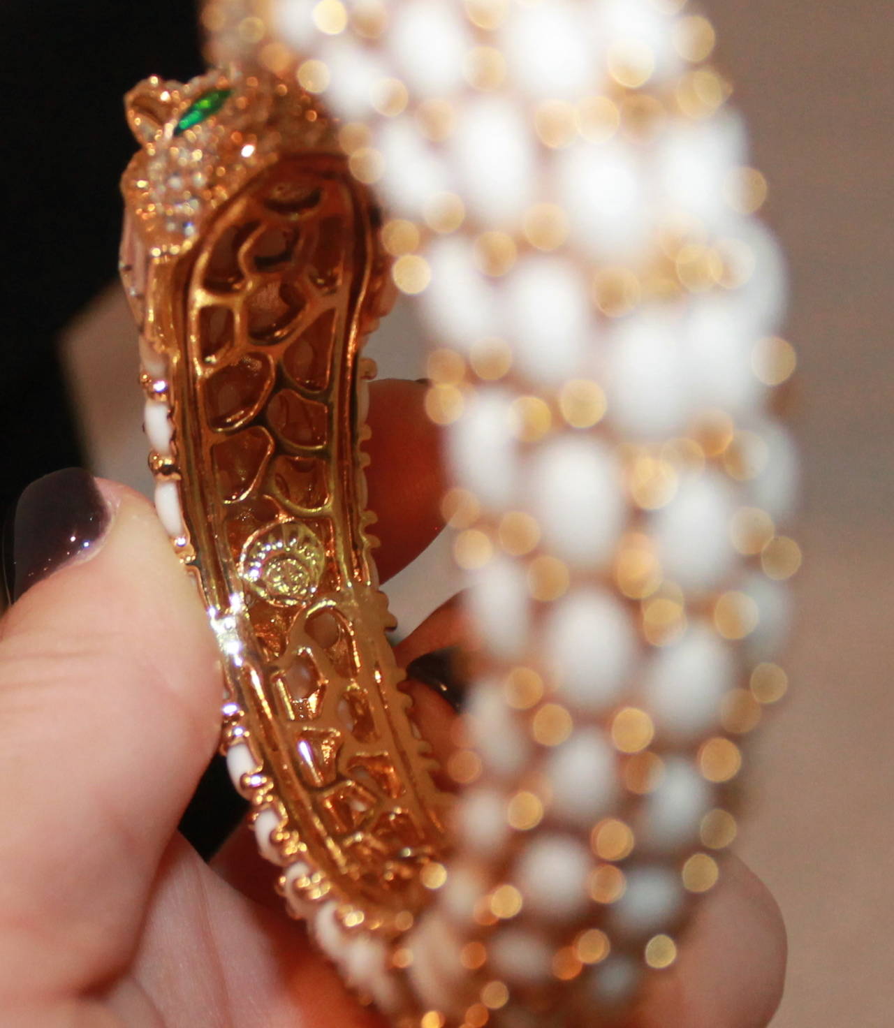 Angelique de Paris Rhinestone Lioness Cuff In Excellent Condition In West Palm Beach, FL