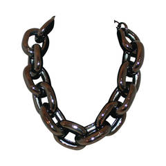 Kenneth Jay Lane Graphite Large Link Necklace