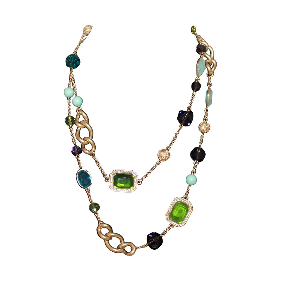 Kenneth Jay Lane Multi Stone, Bead & Chicklet Necklace