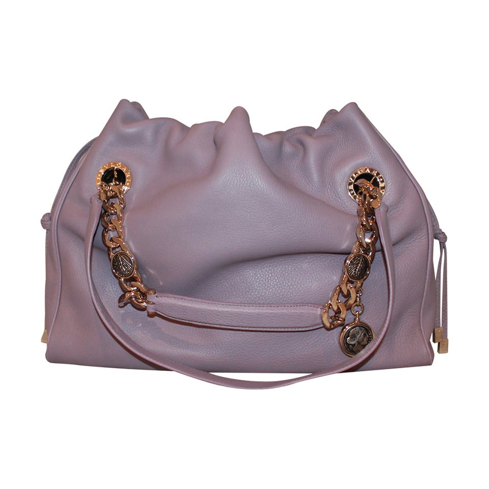 Bulgari Lavender Leather Shoulder Bag GHW