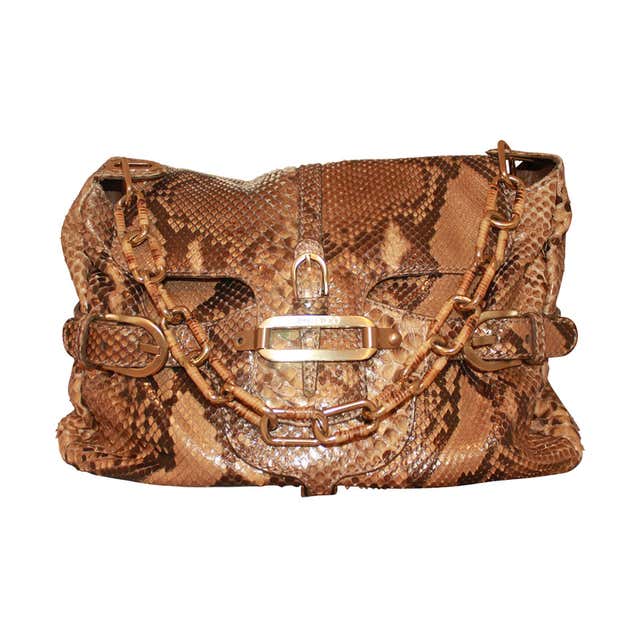 Jimmy Choo Earth Tone Metallic Python Shoulder Handbag at 1stDibs