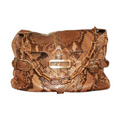 Jimmy Choo Earth Tone Metallic Python Shoulder Handbag