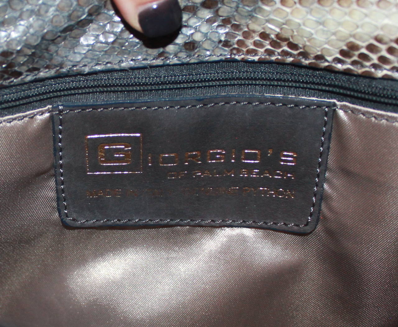 Giorgio's of Palm Beach Pastel Python Tote Bag In Excellent Condition In West Palm Beach, FL