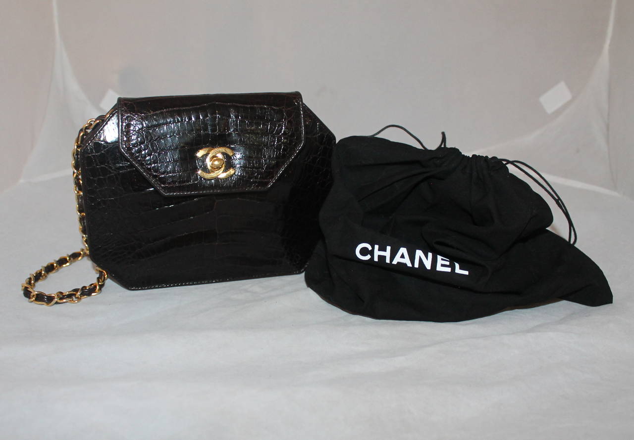 Women's Chanel Chocolate Brown Crocodile Handbag