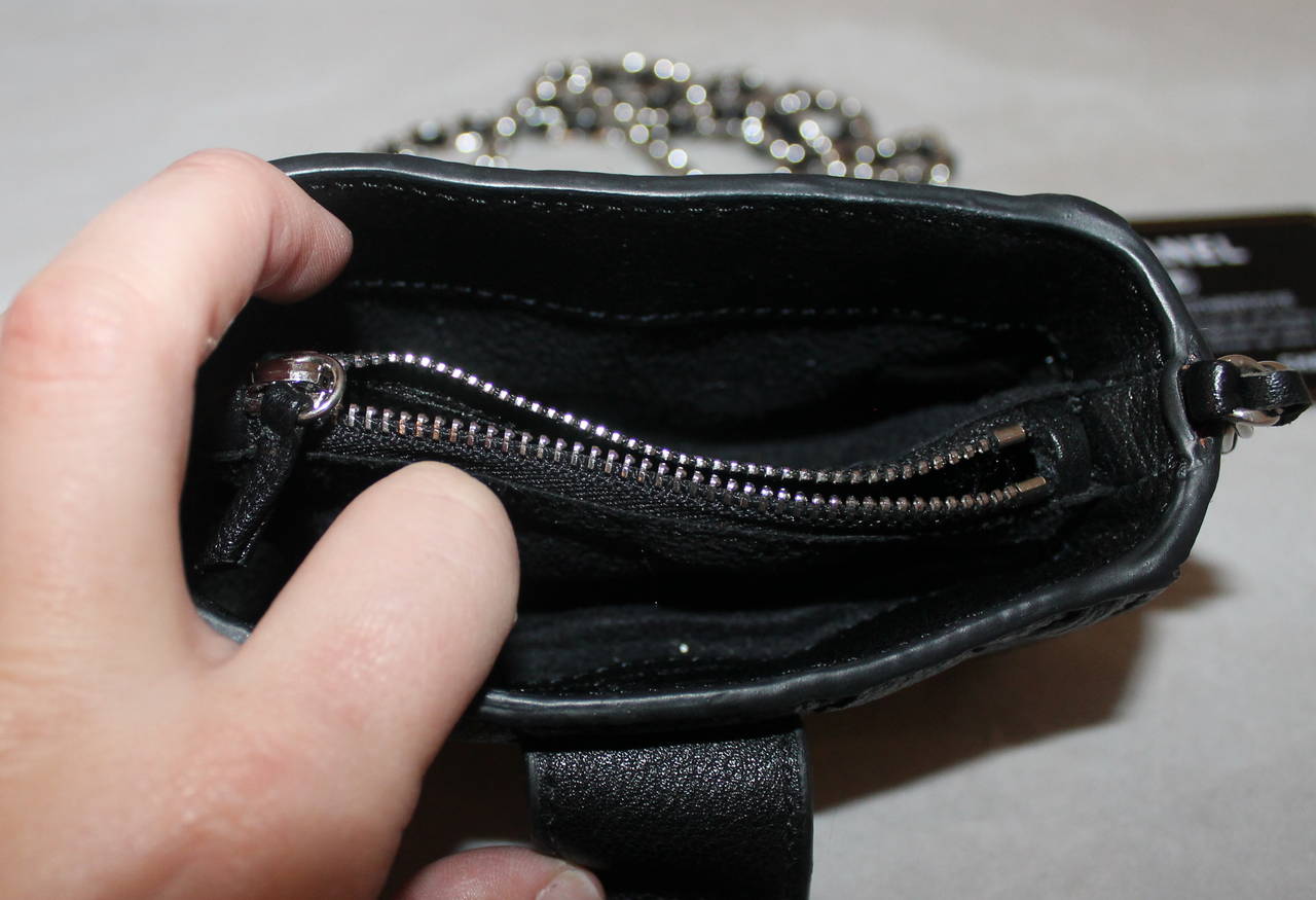 Chanel Black Caviar Wallet Cross Body Bag - circa 2010 In Excellent Condition In West Palm Beach, FL