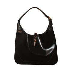 Hermes Vintage Deep Chocolate Brown Trim Handbag - circa 1970s