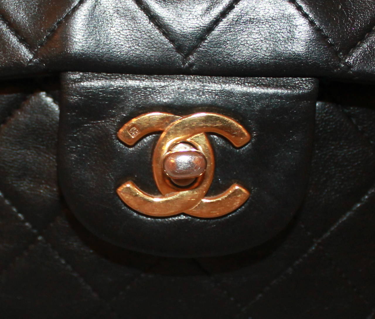 Chanel Vintage Black Lambskin Classic Handbag GHW - circa 1991 In Good Condition In West Palm Beach, FL