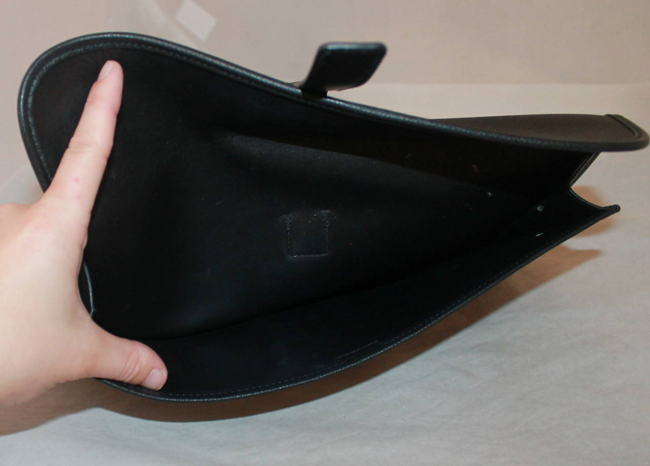 Women's Hermes Black Epsom Leather Elan Jige Handbag - circa 2011