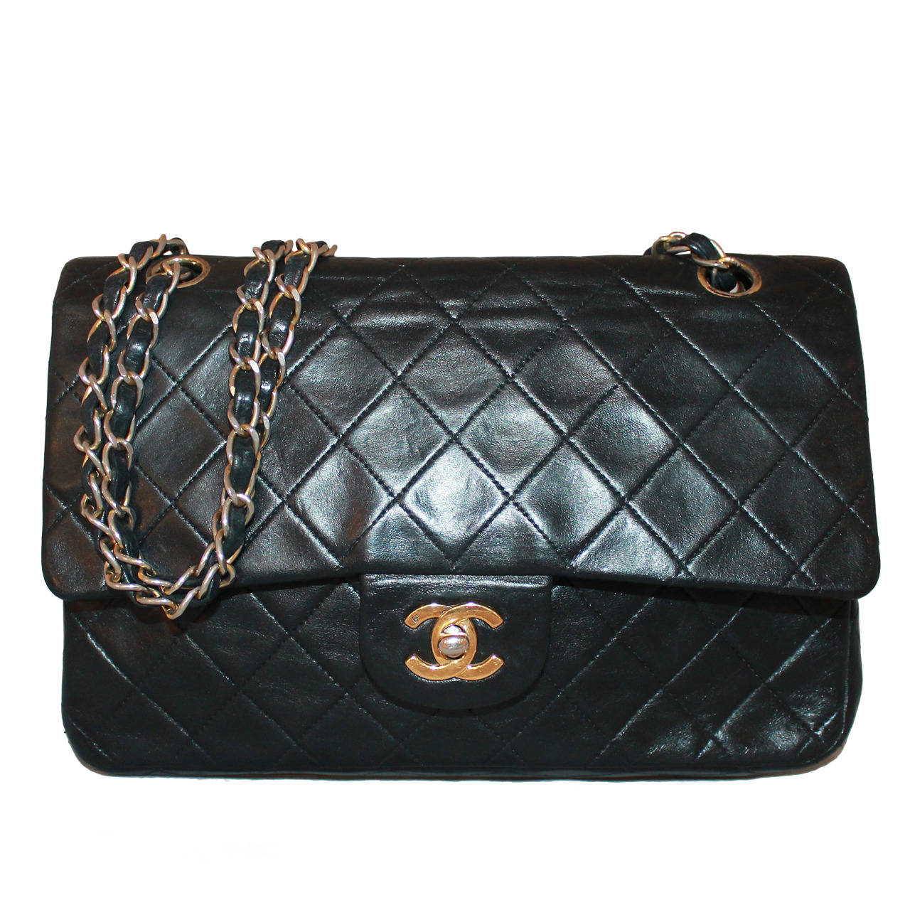 Chanel Vintage Black Lambskin Classic Handbag GHW - circa 1991