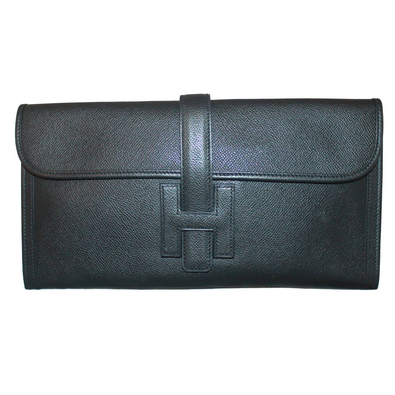 Hermes Black Epsom Leather Elan Jige Handbag - circa 2011