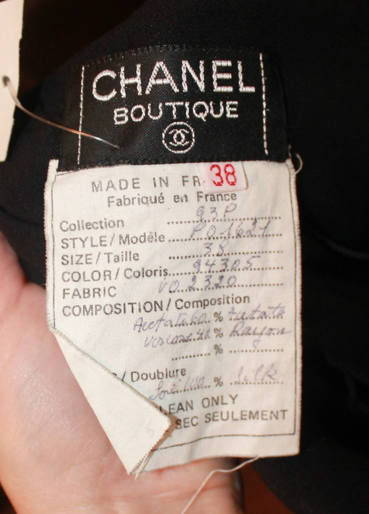 Black Chanel Vintage Navy Long Pleated Skirt - 38
