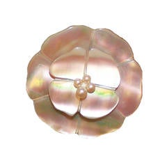 Chanel Vintage Mother of Pearl Camelia Pendant/Pin - circa 1998